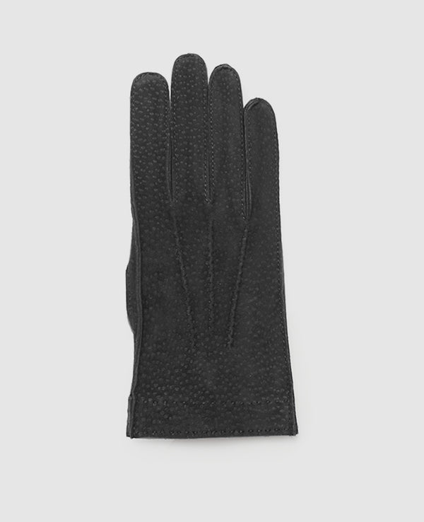 Wildschweinleder Handschuhe - Schwarz